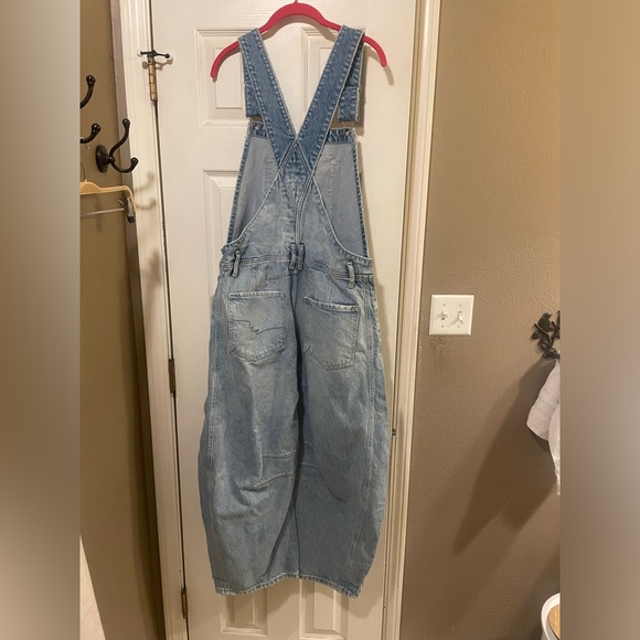 Free People We The Free Good Luck Barrel Overalls Medium Color: Going Steady NWT - Picture 6 of 6